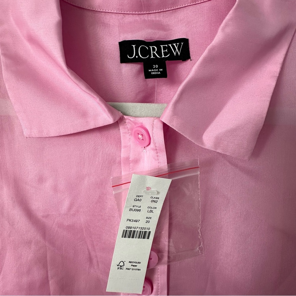 J.Crew | 20 | NWT Sheer Pink Organza Gamine Shirt - Picture 3 of 5